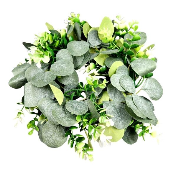 Faux Eucalyptus Wreath Front Door Decor,Farmhouse Wreath 12 inch Greenery Wreath - Picture 1 of 5